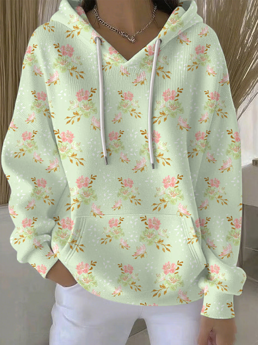 Women's Plants Flowers Print Casual Hoodie