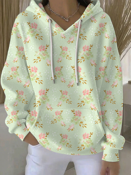Women's Plants Flowers Print Casual Hoodie