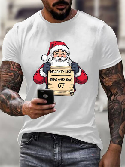 Men's Funny 67 Six Seven Meme Christmas Print T-shirt