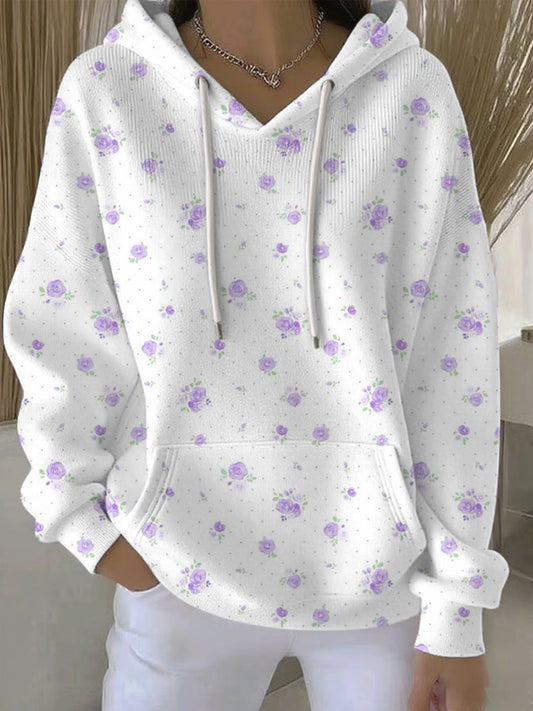 Women's Plants Flowers Print Casual Hoodie