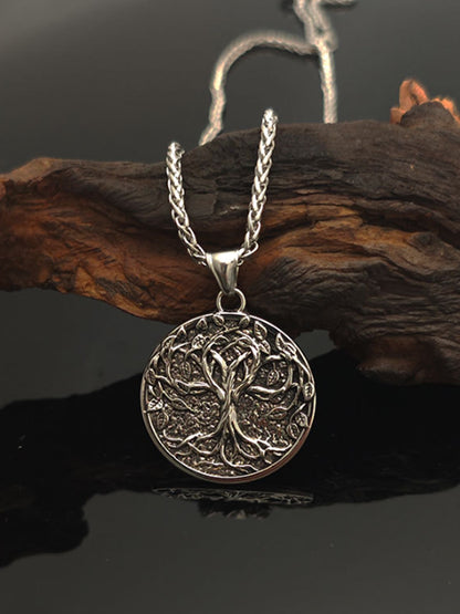 Nordic Vintage Viking Rune Tree Of Life Pendant Necklace