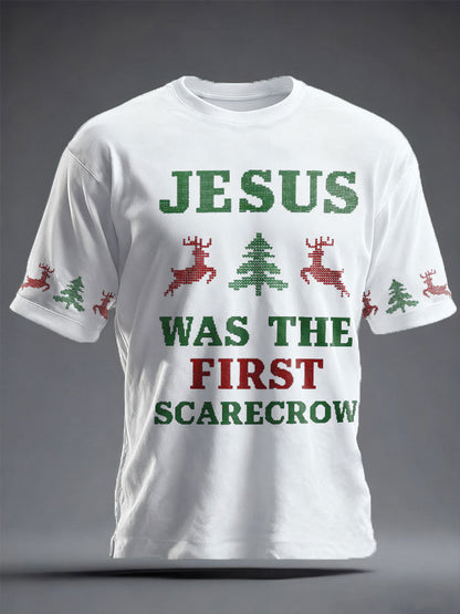 Unisex Funny Christmas Jesus Was The First Zombie Printed T-shirt