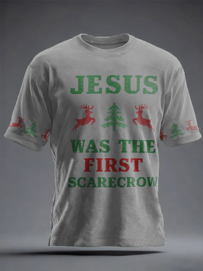 Unisex Funny Christmas Jesus Was The First Zombie Printed T-shirt