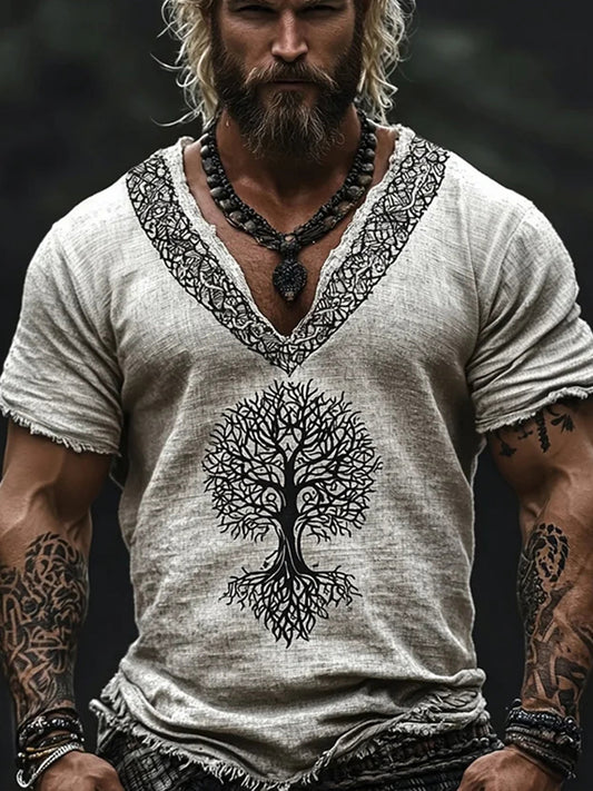 Men's Viking cotton and linen T-shirt