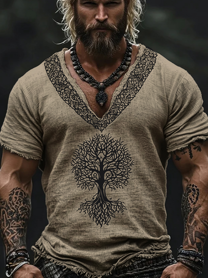 Men's Viking cotton and linen T-shirt