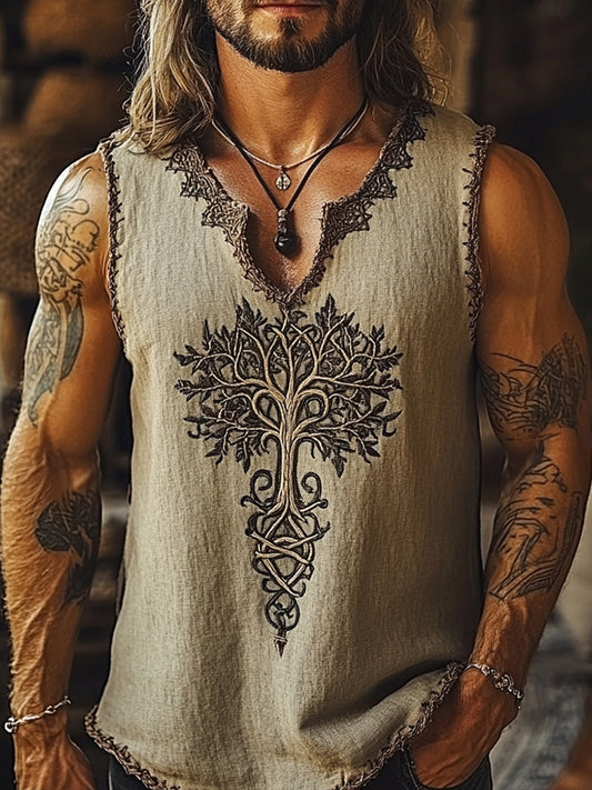 Men's Viking cotton and linen vest