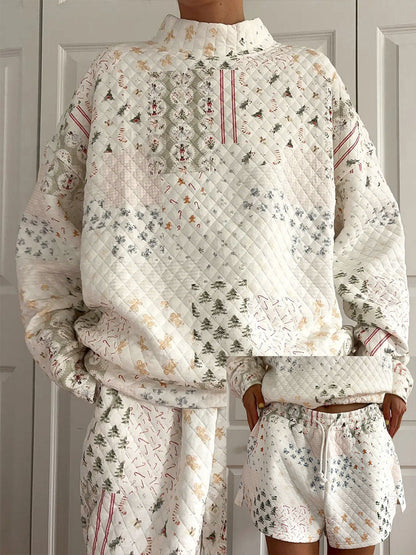 Women's Christmas sweatshirt and shorts sets