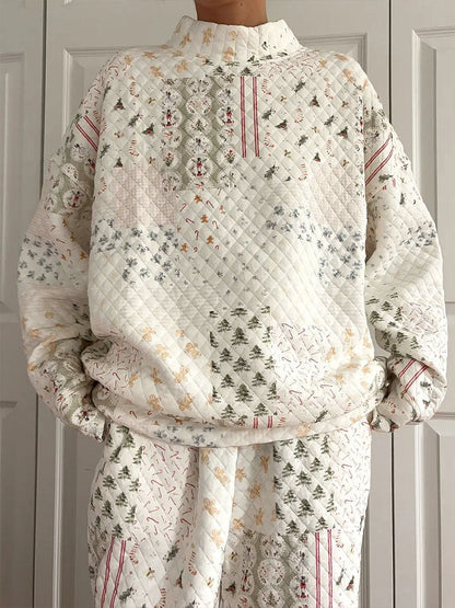 Women's Christmas sweatshirt and long pants sets