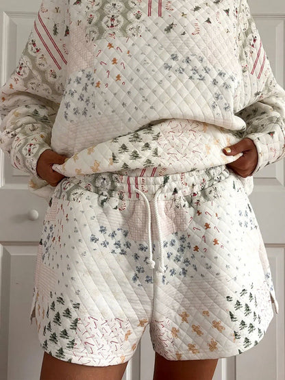 Women's Christmas sweatshirt and shorts sets