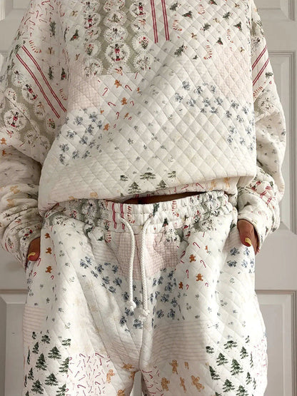 Women's Christmas sweatshirt and long pants sets