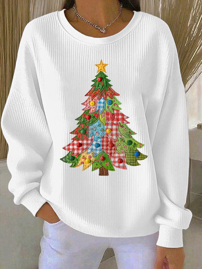 Women's Christmas Tree Print Casual Sweatshirt