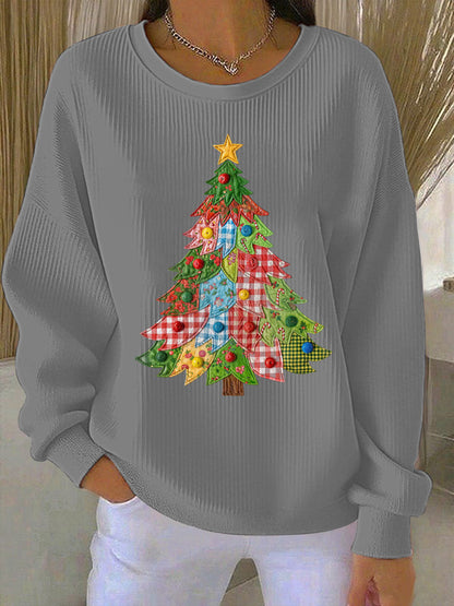 Women's Christmas Tree Print Casual Sweatshirt