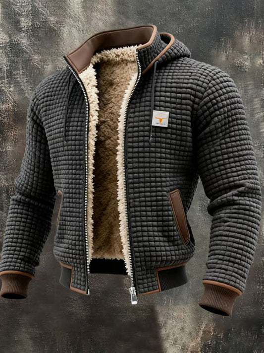 Men's Retro Textured Warm Multi-pocket Outdoor Jacket