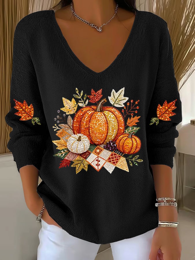 Women's Thanksgiving Printed Casual Top