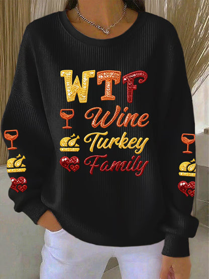 Women's Thanksgiving Print Casual Sweatshirt