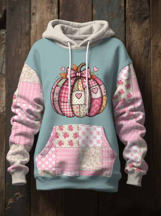 Women's Thanksgiving Art Pumpkin Printed Sweatshirt