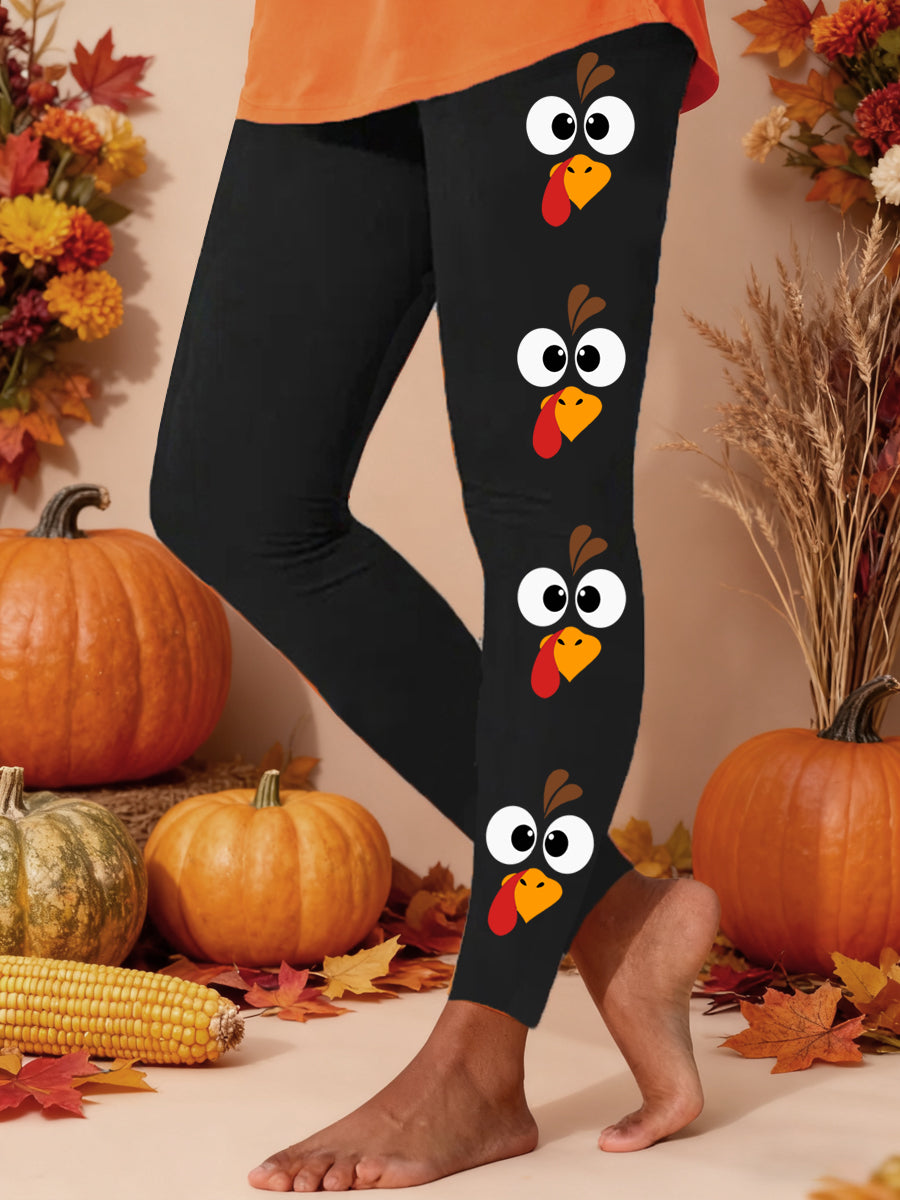 Women's Funny Thanksgiving Turkey Print Leggings