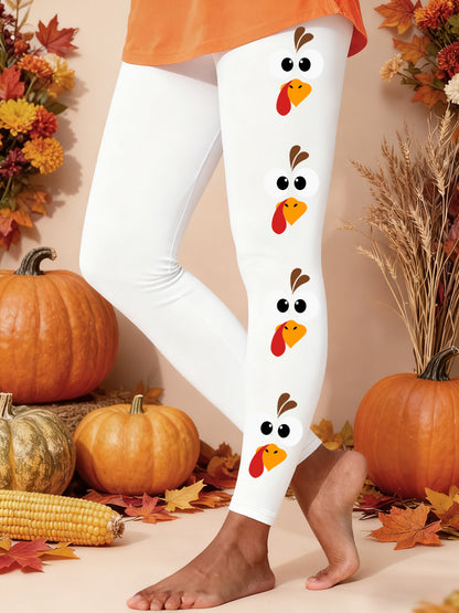 Women's Funny Thanksgiving Turkey Print Leggings