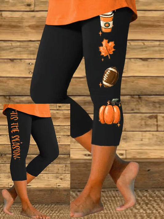 Women's Autumn Festival 'Tis The Season Pumpkin Printed Leggings