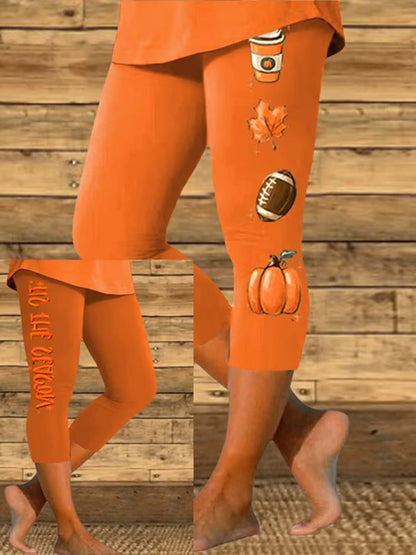 Women's Autumn Festival 'Tis The Season Pumpkin Printed Leggings