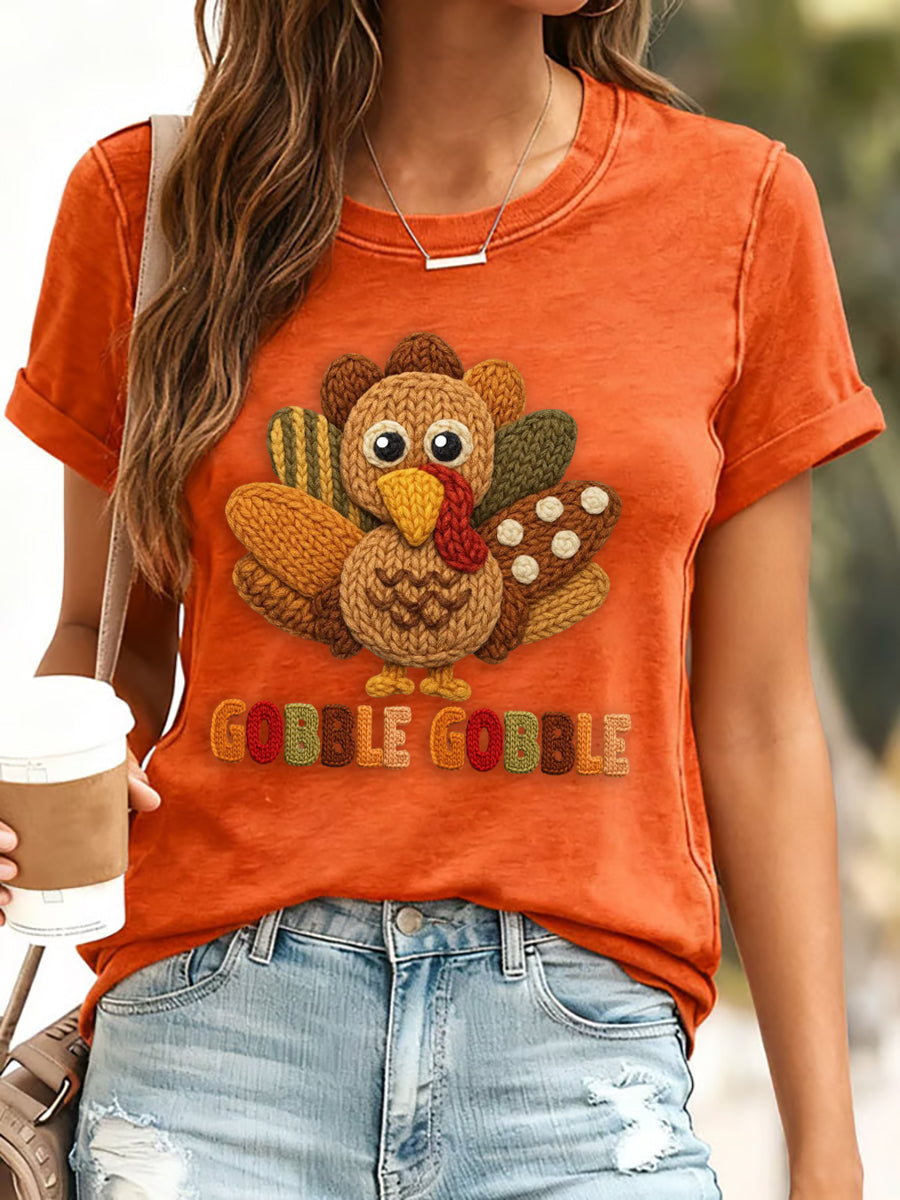 Women's Thanksgiving Printed T-shirt