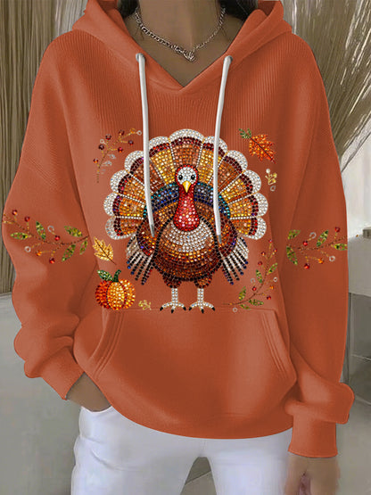 Women's Thanksgiving Print Casual Hoodie
