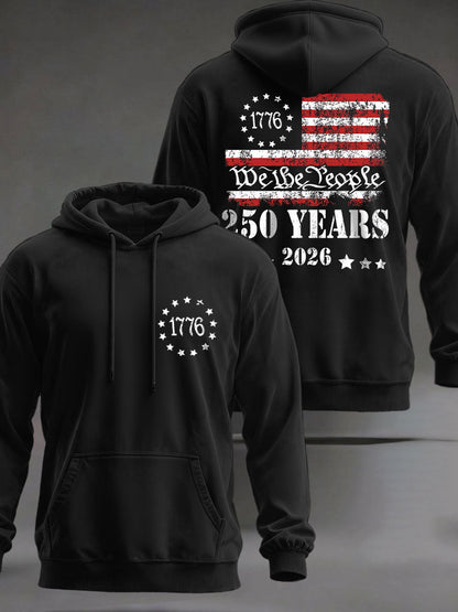 Men's United States 250 Years Printed Casual Hoodie