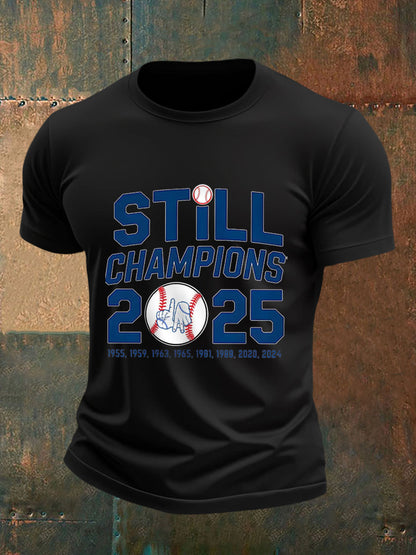 Men's Baseball World Series Champions 2025 Print Casual Tee
