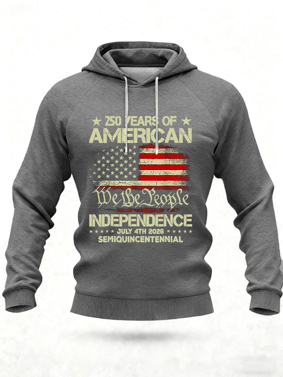 Men's United States 250 Years Printed Casual Hoodie