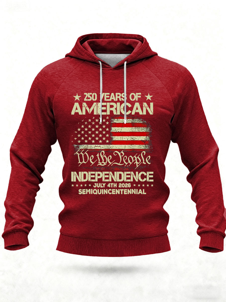 Men's United States 250 Years Printed Casual Hoodie