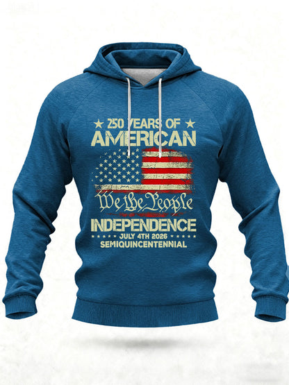 Men's United States 250 Years Printed Casual Hoodie