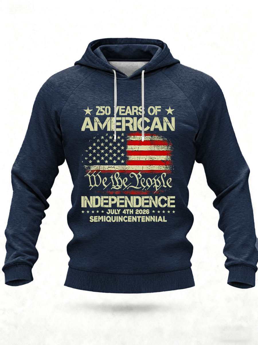 Men's United States 250 Years Printed Casual Hoodie