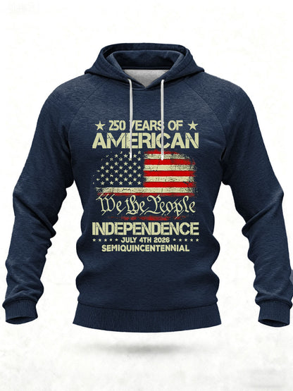 Men's United States 250 Years Printed Casual Hoodie