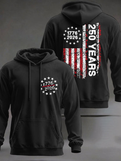 Men's United States 250 Years Printed Casual Hoodie