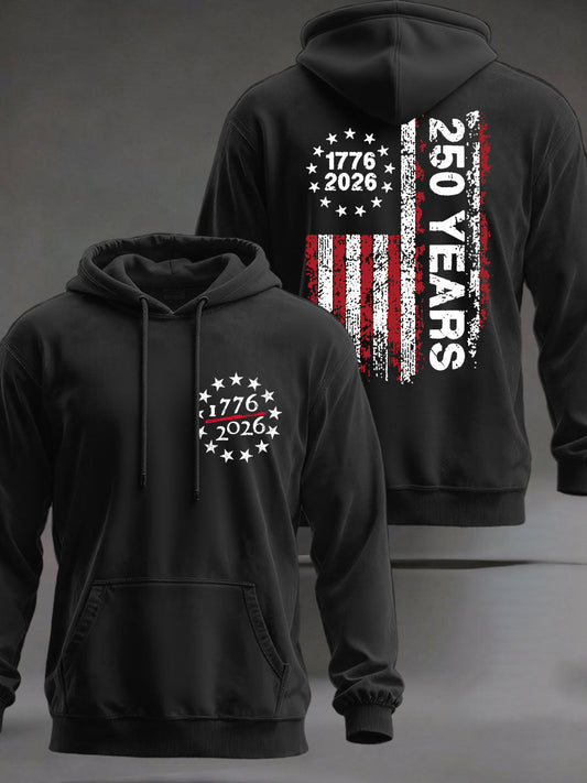 Men's United States 250 Years Printed Casual Hoodie