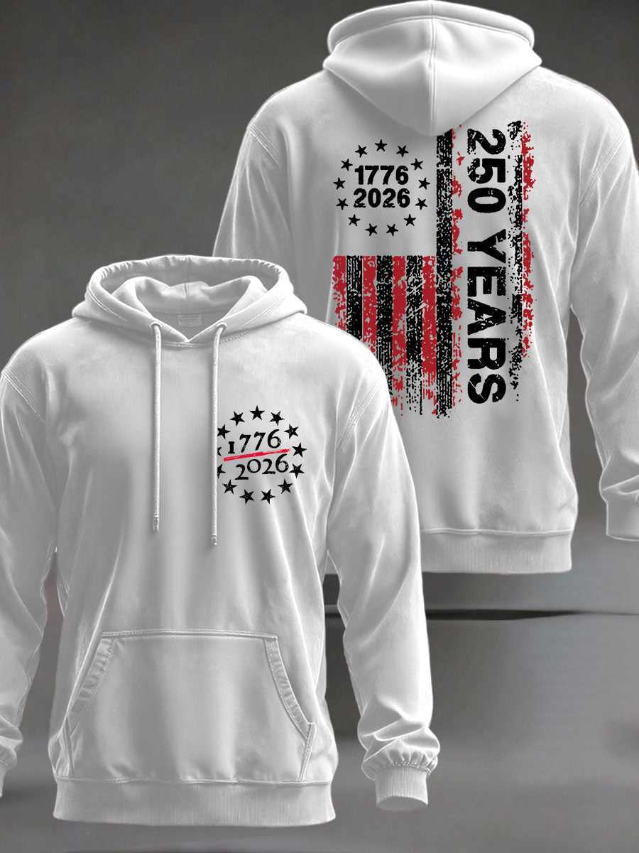 Men's United States 250 Years Printed Casual Hoodie
