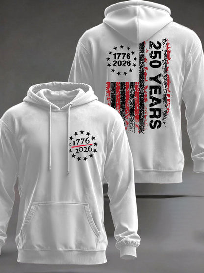 Men's United States 250 Years Printed Casual Hoodie