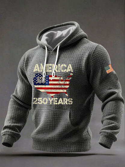 Men's United States 250 Years Printed Casual Hoodie