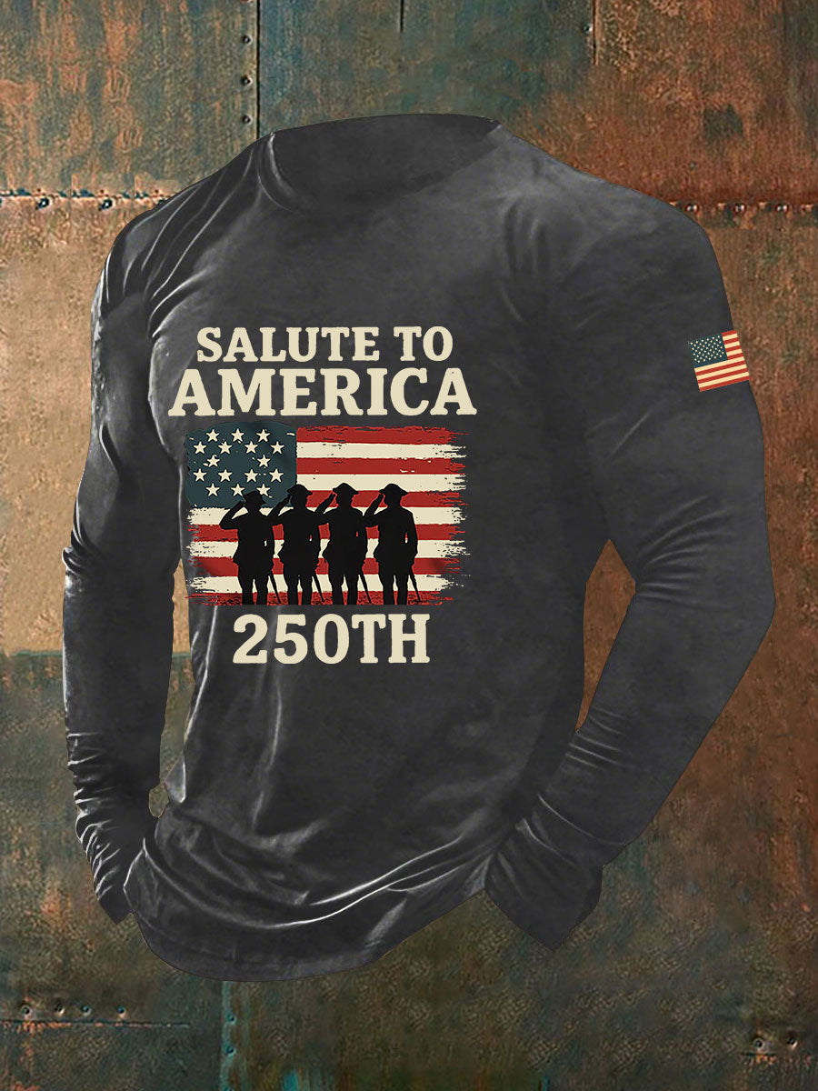 Men's United States 250 Years Printed Casual T-Shirt
