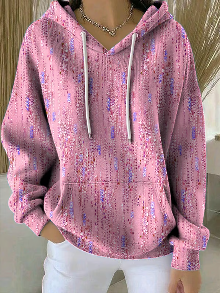 Women's Art Design Printed Casual Hooded Sweatshirt