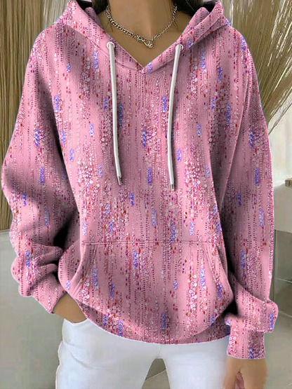 Women's Art Design Printed Casual Hooded Sweatshirt