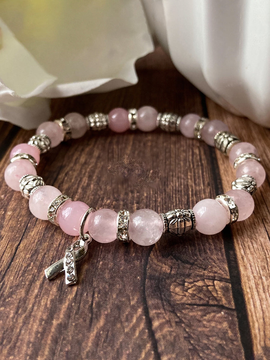 Breast Cancer Awareness Inspired Bead Bracelet