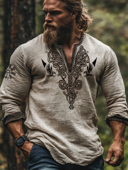 Men's vintage Viking long-sleeved top