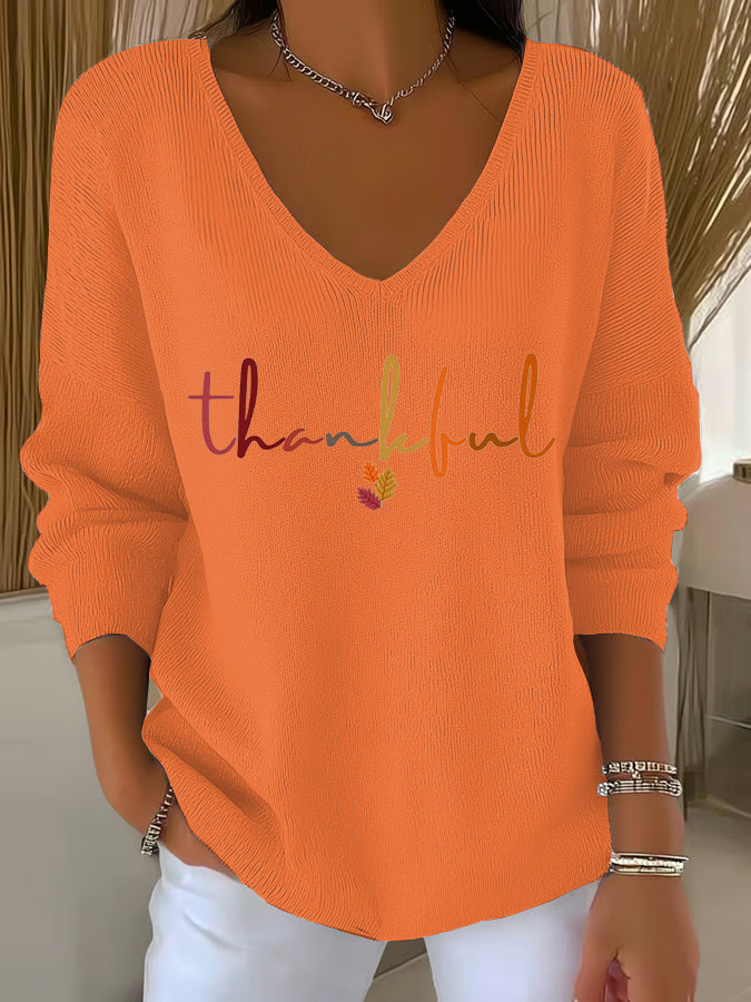 Women's Thanksgiving Printed Casual Top