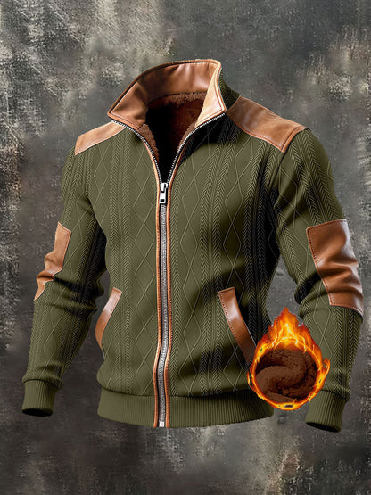 Men's Retro Textured Warm Outdoor Jacket