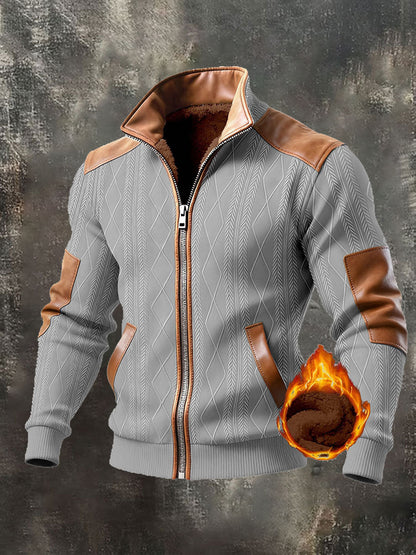 Men's Retro Textured Warm Outdoor Jacket