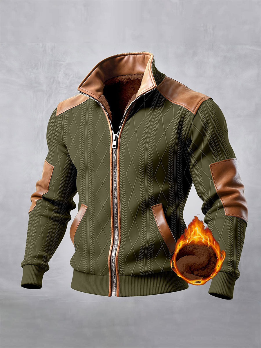 Men's Retro Textured Warm Outdoor Jacket