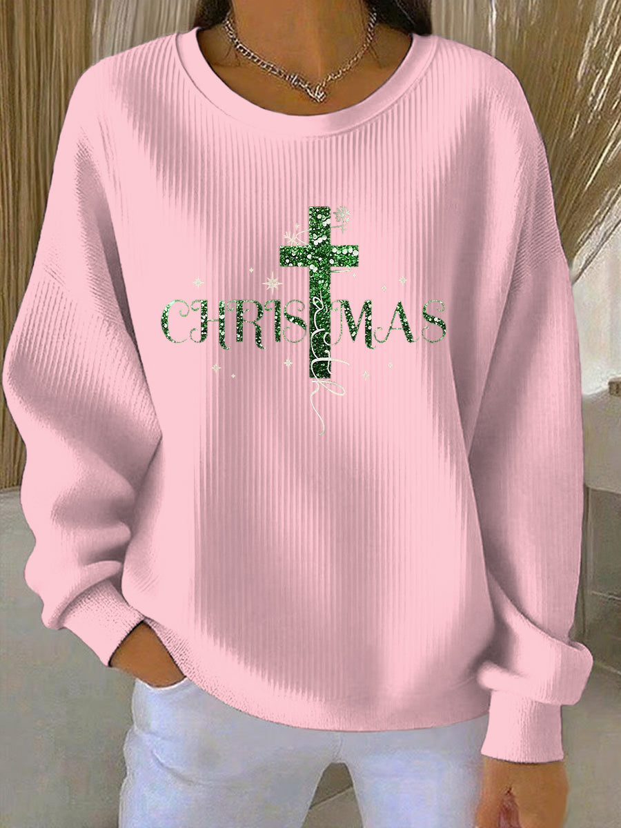 Women's Christmas Belief Print Casual Sweatshirt