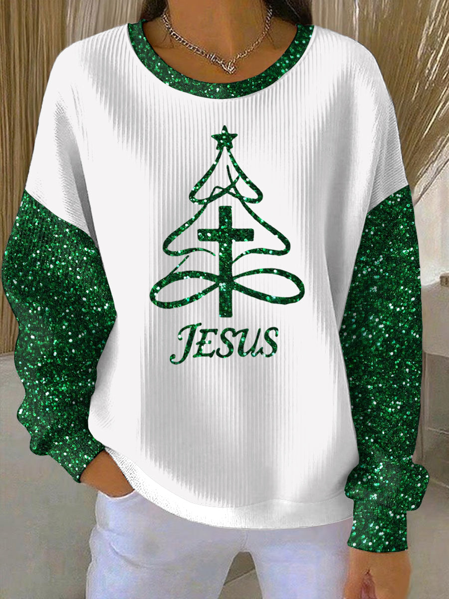 Women's Christmas Belief Print Casual Sweatshirt