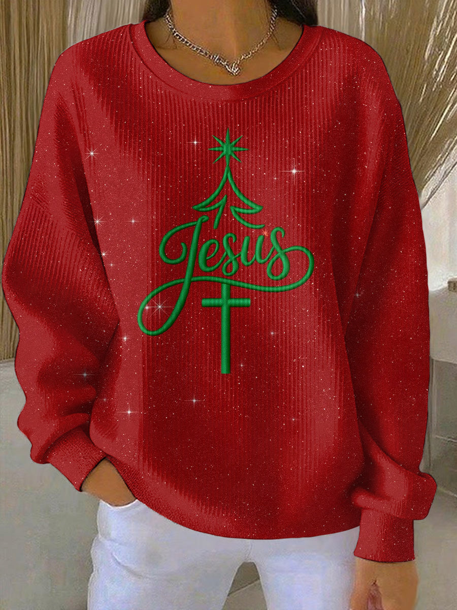 Women's Christmas Belief Print Casual Sweatshirt
